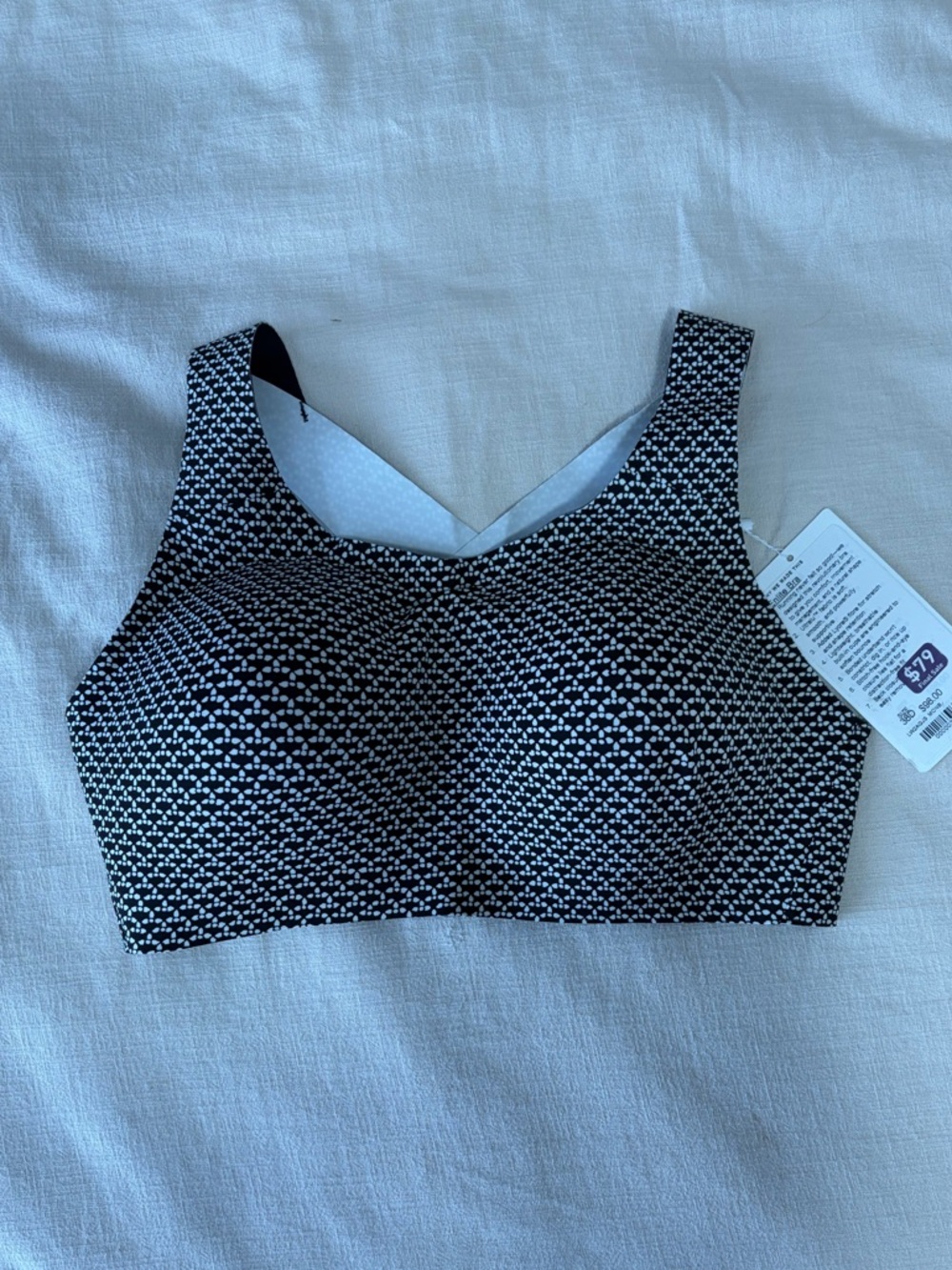 Women’s lululemon Black & White Patterned Comfort Sports Bra